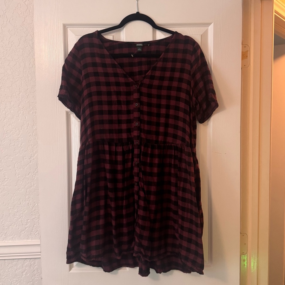Wild Fable Red and Black Plaid Blouse